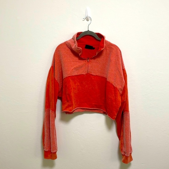 Urban Outfitters Out From Under Orange Cropped Sweatshirt Size Large - Picture 1 of 5